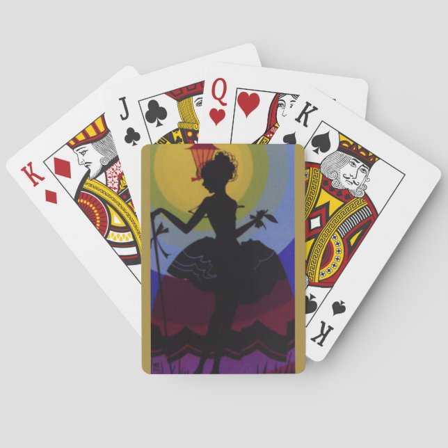 Art Deco Siluett   Casinokort (Baksidan)