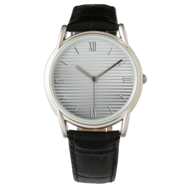 Art Deco Silver Satin Ränder Armbandsur (Framsida)