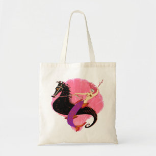 Art Deco-Sjöjungfru om Black Seahorse Tygkasse