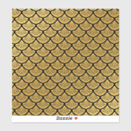 Art Deco Sjöjungfru Scale-Anpassningsbar-cut Vinyl Klistermärken