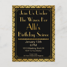 Art Deco-Sjöjungfru - Svarta och Guld