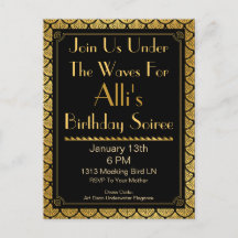 Art Deco-Sjöjungfru - Svarta och Guld