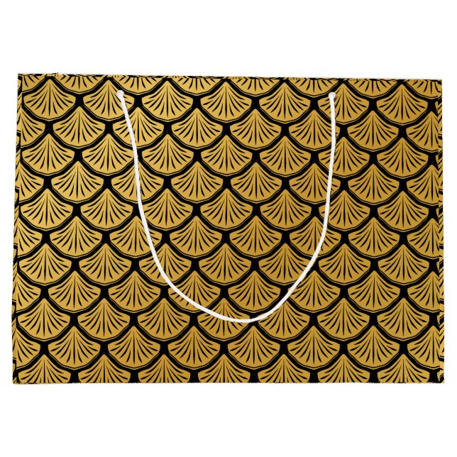 Art Deco Sjöjungfrusåll - Svart & Guld (Baksidan)