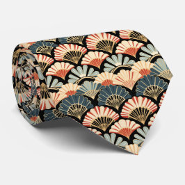 Art Deco Skal Fan Mönster Halsduk Slips