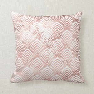 Art Deco-skalor Copper Vit ros Guld Rosa Marble Kudde
