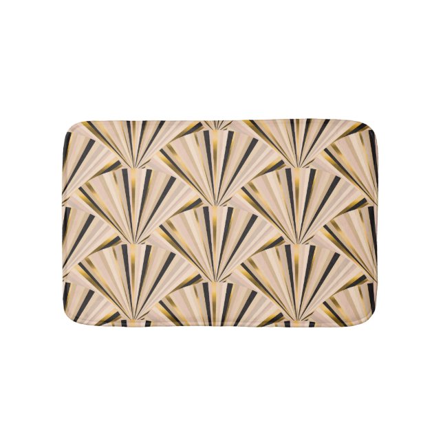 Art Deco-skalor: Geometric Golden Glamor Badrumsmatta (Framsidan)