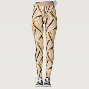 Art Deco-skalor: Geometric Golden Glamor Leggings