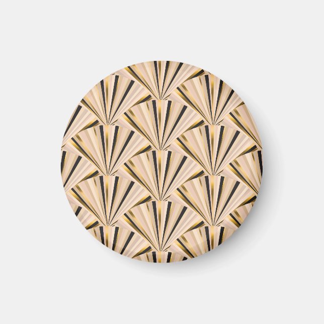 Art Deco-skalor: Geometric Golden Glamor Magnet (Framsidan)