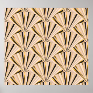 Art Deco-skalor: Geometric Golden Glamor Poster