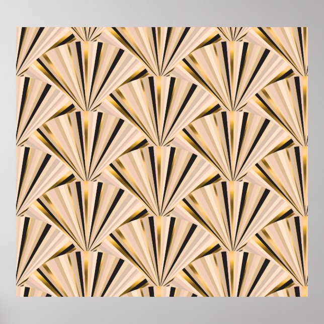 Art Deco-skalor: Geometric Golden Glamor Poster (Framsidan)