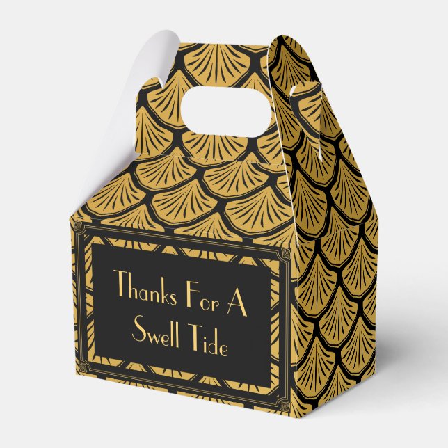 Art Deco-skalor - tack vare Black & Guld Presentaskar (Framsidan Sidan)