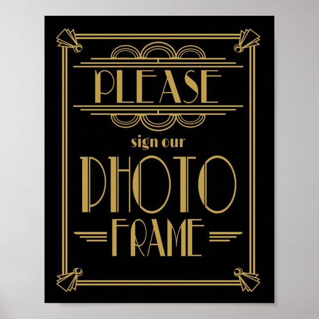 Art Deco Skriv under vårt foto ram-utskrift Poster (Framsidan)