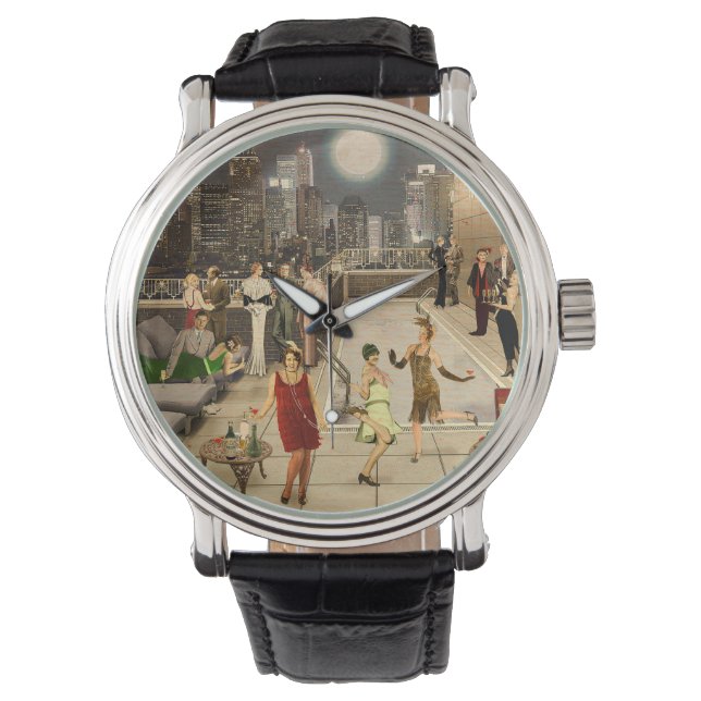 Art Déco Skyline Armbandsur (Framsida)