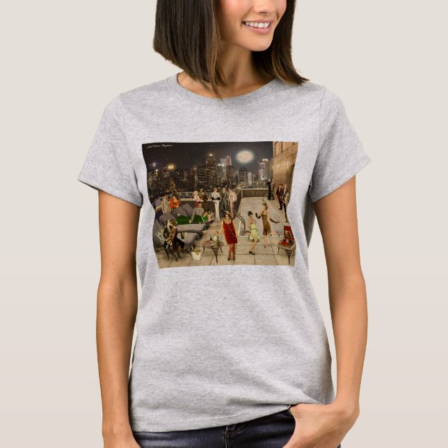 Art Déco Skyline T Shirt (Framsida)