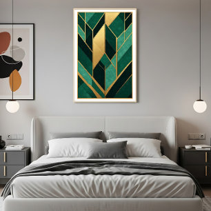 Art Deco Smaragdgrön Guld Poster