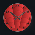 Art Deco-Snäcka Design Red Round Clock Rund Klocka<br><div class="desc">Bild av väggurteckning som du kan anpassa med valfri text. Om du behöver hjälp med att anpassa kontaktar du oss genom länken på den här sidan. Klocka för dekoväggen.</div>