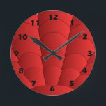 Art Deco-Snäcka Design Red Round Clock Rund Klocka<br><div class="desc">Bild av väggurteckning som du kan anpassa med valfri text. Om du behöver hjälp med att anpassa kontaktar du oss genom länken på den här sidan. Klocka för dekoväggen.</div>