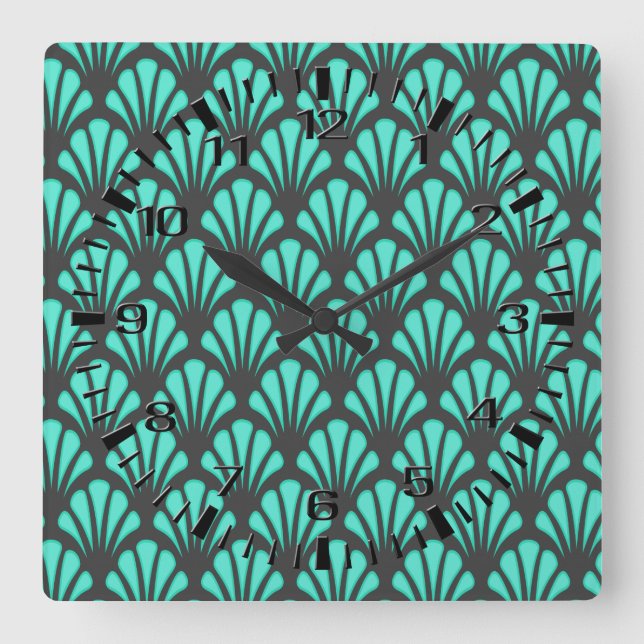 Art Deco-Snäcka - form Fyrkantig Klocka (Framsida)
