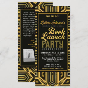 Art Deco Snyggt Glam Bok Launch Inbjudningar