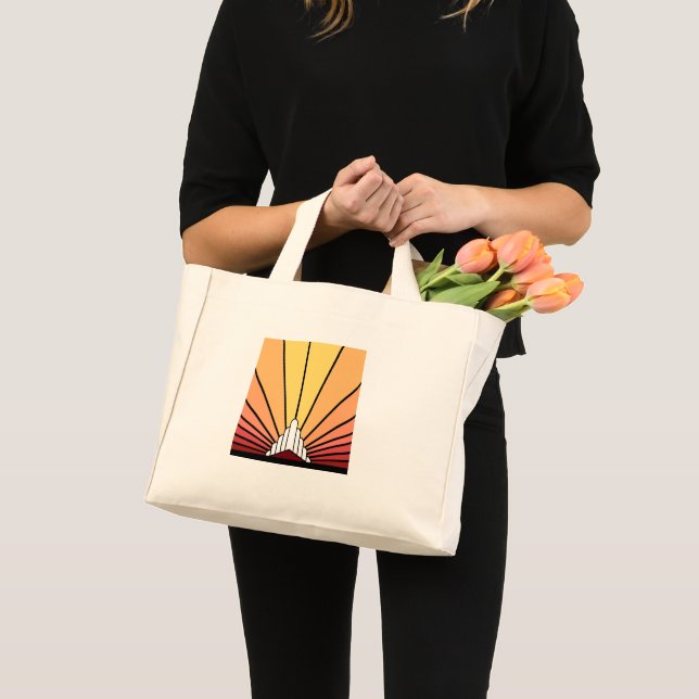 Art deco sol i den gryende tote Bag Mini Tygkasse (Framsida (produkt))