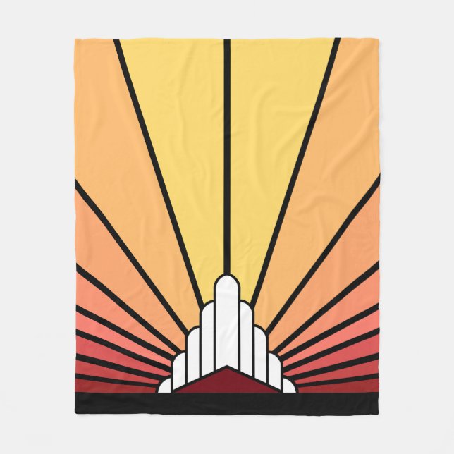 Art deco sol i grädden Fleece Blanket (Framsidan)