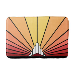 Art deco sol i gryning badrumsmatta