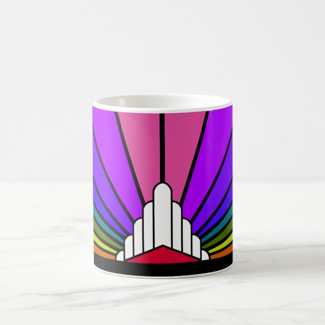 Art deco sol i regnbåge kaffemugg (Center)