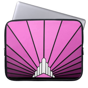 Art deco sol i rosa Electronics Bag Laptop Fodral