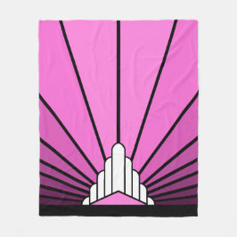 Art deco sol i rosa Fleece Blanket