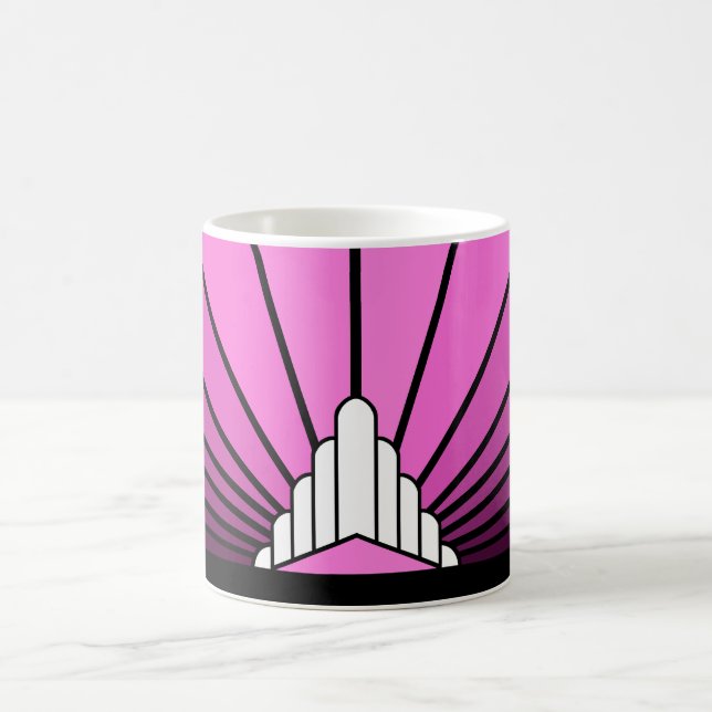Art deco sol i rosa kaffemugg (Center)