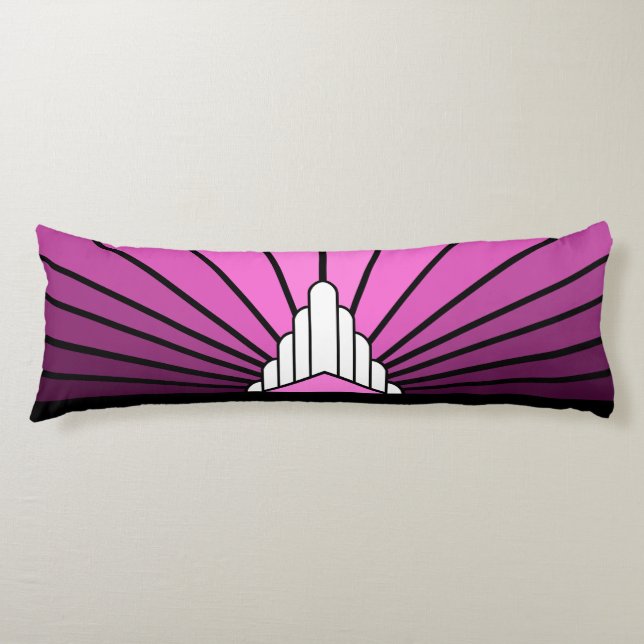 Art deco sol i rosa kroppskudde (Framsidan)