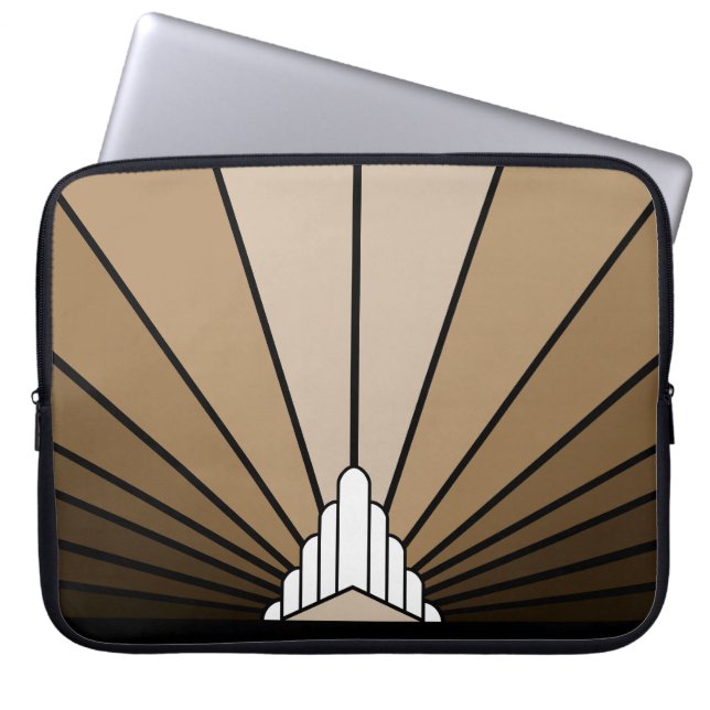 Art deco sol i tan Electronics Bag Laptop Fodral (Framsidan)