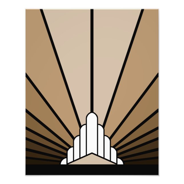 Art deco sol i tan fototryck (Framsidan)