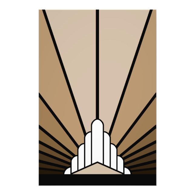 Art deco sol i tan fototryck (Framsidan)