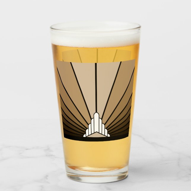 Art deco sol i tan glaskopp (Baksida fylld)