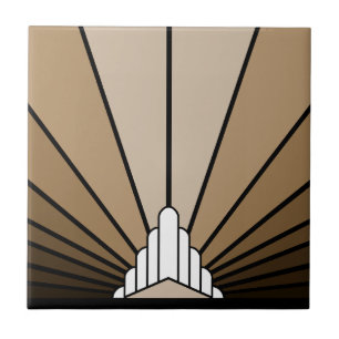 Art deco sol i tan kakelplatta