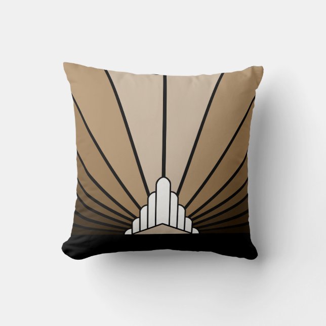 Art deco sol i tan kudde (Framsida)