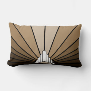 Art deco sol i tan lumbarkudde