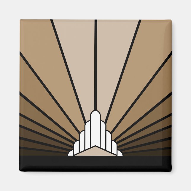 Art deco sol i tan magnet (Framsidan)