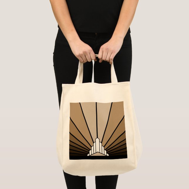Art deco sol i tan tygkasse (Framsida (produkt))