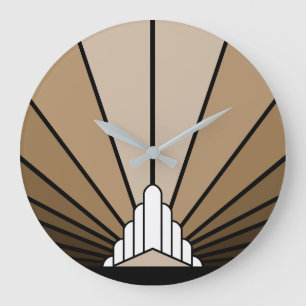 Art deco sol i tan Wall Clock Stor Klocka