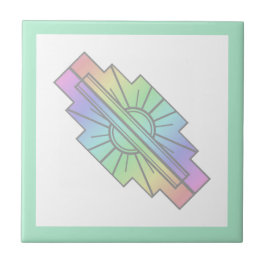 Art deco sol inslag i mjuka pastor kakelplatta