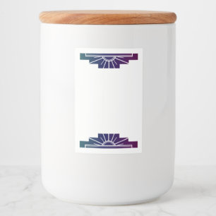 Art deco sol inslag i mörk regnbåge mat etikett