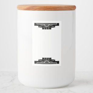 Art deco sol inslag i svart mat etikett
