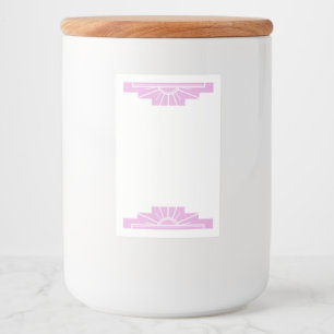 Art deco sol inslag på ljusa rosa mat etikett