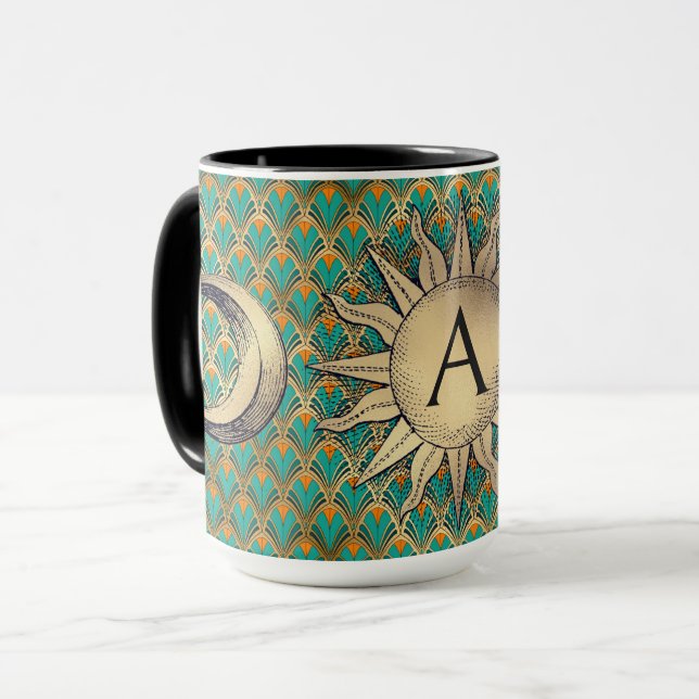 Art Deco Sol & Måne Mugg (Framsida vänster)