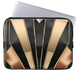 Art Deco Soluppgång Geometrisk Lyxdesign Laptop Fodral