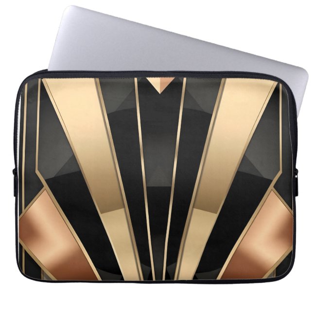 Art Deco Soluppgång Geometrisk Lyxdesign Laptop Fodral (Framsidan)