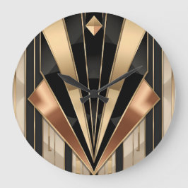 Art Deco Soluppgång Geometrisk Lyxdesign Stor Klocka