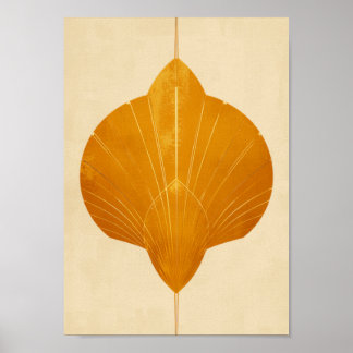Art Deco Soluppgång Vägkonst i Senapsguld Poster